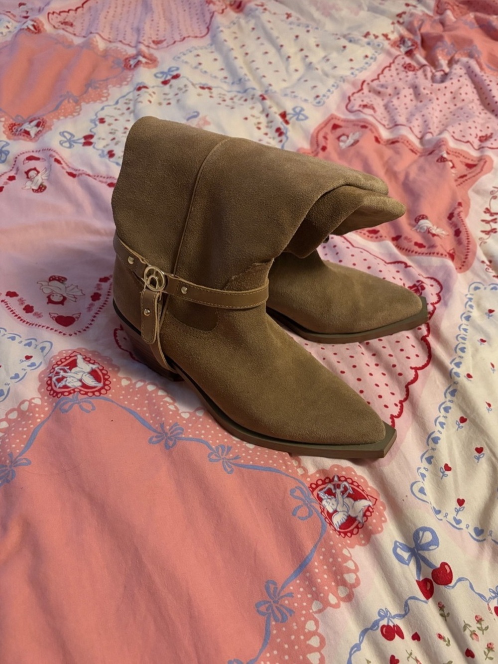 Wishbone Over-the-Knee Suede Cowboy Boots